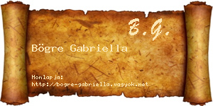 Bögre Gabriella névjegykártya